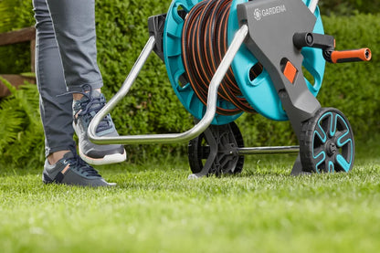 GARDENA Schlauchwagen CleverRoll M Easy Set, Schlauchhalter mit, Schlauch, Systemteilen, Spritze