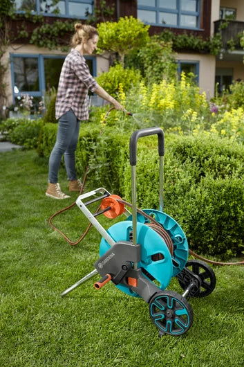 GARDENA Schlauchwagen CleverRoll M Easy Set, Schlauchhalter mit, Schlauch, Systemteilen, Spritze