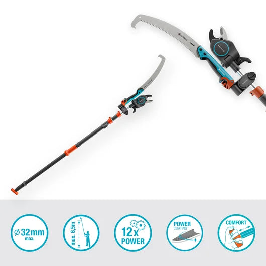 GARDENA StarCut Pro L Set, Baum- und Strauchschneider, mit Säge und Adapter