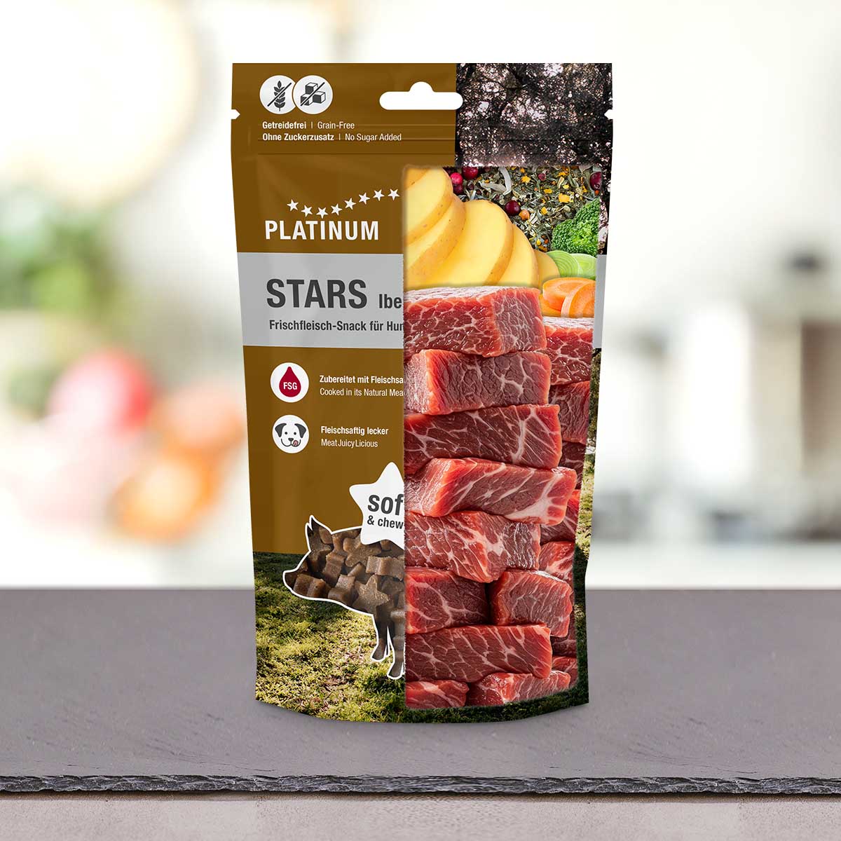 PLATINUM Stars Iberico Frischfleisch-Snack für Hunde