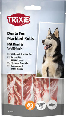 Trixie Denta Fun Marbled Rolls mit Rind & Weißfisch