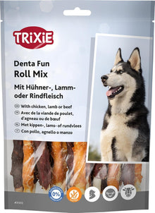 Trixie Denta Fun Roll Mix mit Hühner-, Lamm- oder Rindfleisch