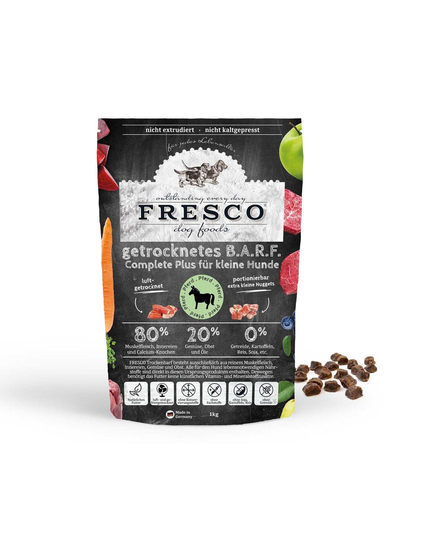 Fresco Trockenbarf Complete Plus Pferd (für kleine Hunde)