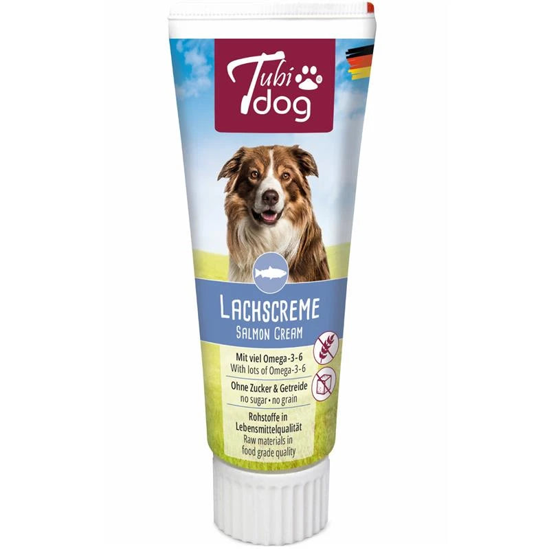TubiDog® Lachscreme Tube für Hunde – 75 g