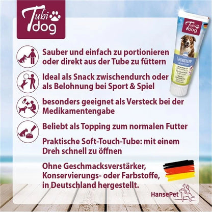 TubiDog® Lachscreme Tube für Hunde – 75 g