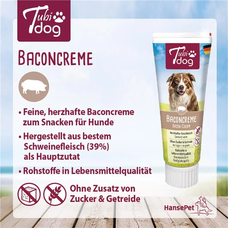 TubiDog® Baconcreme für Hunde – Leckerli Tube 75 g