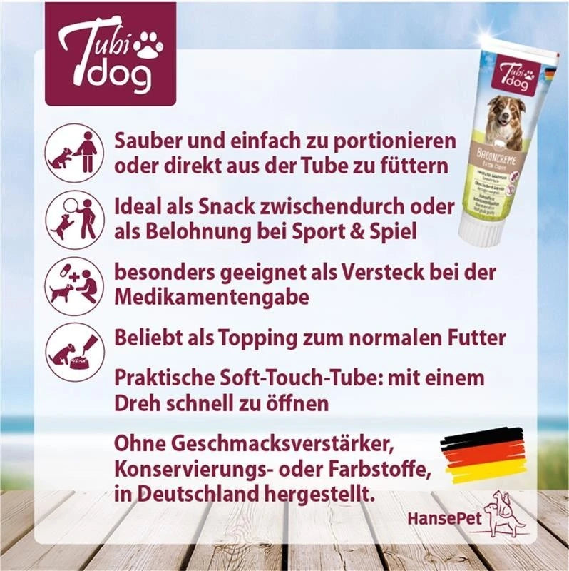 TubiDog® Baconcreme für Hunde – Leckerli Tube 75 g