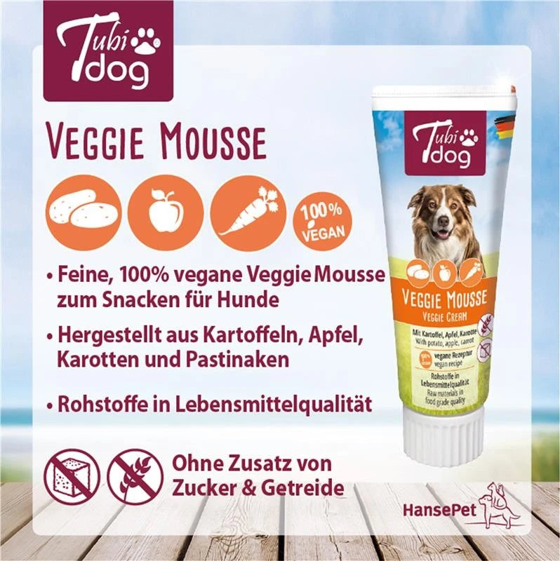 TubiDog® Veggie Mousse für Hunde – Tube 75 g
