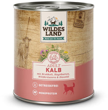 Wildes Land Kalb mit Brokkoli, Karotten, Hagebutte, Wildkräutern und Distelöl