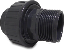 Bevo PVC-U Fitting 50 mm x 1 1/2" Solvent Socket x Male Thread 10bar Grey P1