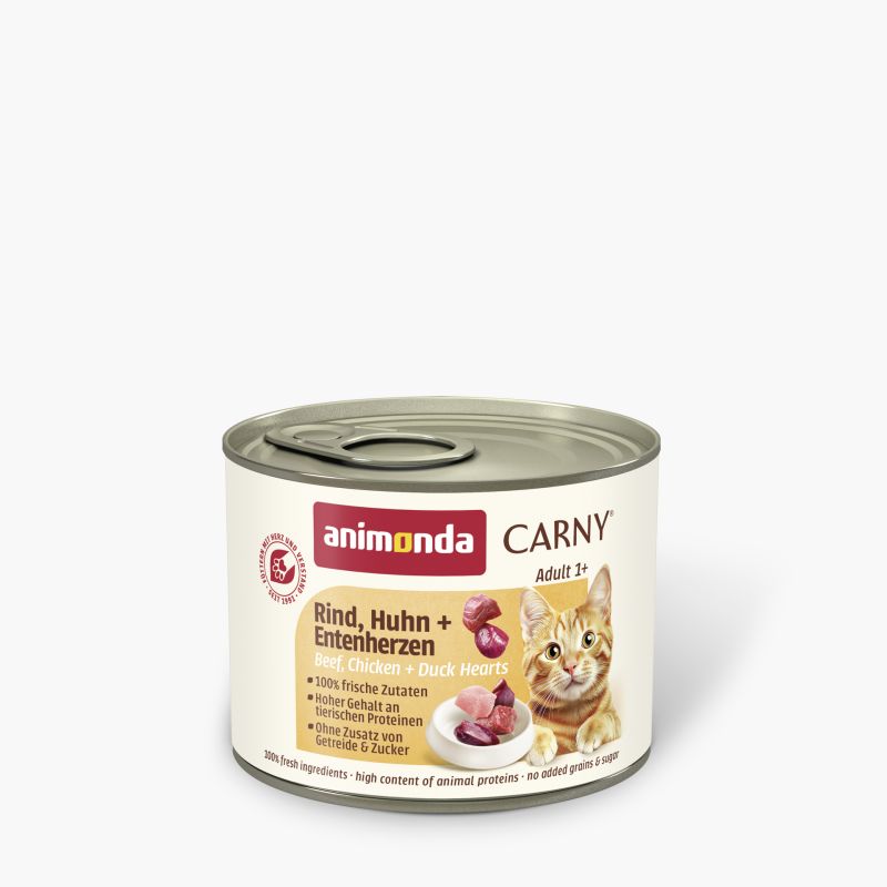 animonda Carny Adult Rind,Huhn+Entenherzen
