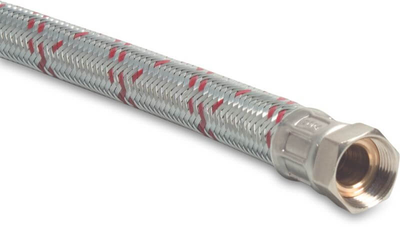 Bevo Flexible Hose Galvanized Steel 1" Male Thread x Union Nut Female Thread 8bar Straight Type