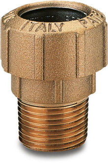 Coupling Brass 25 mm x 3/4" Compression x Male Thread 16 bar DVGW Type 015 P1