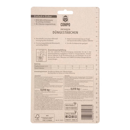 Compo Düngestäbchen für Orchideen (20 Stäbchen)