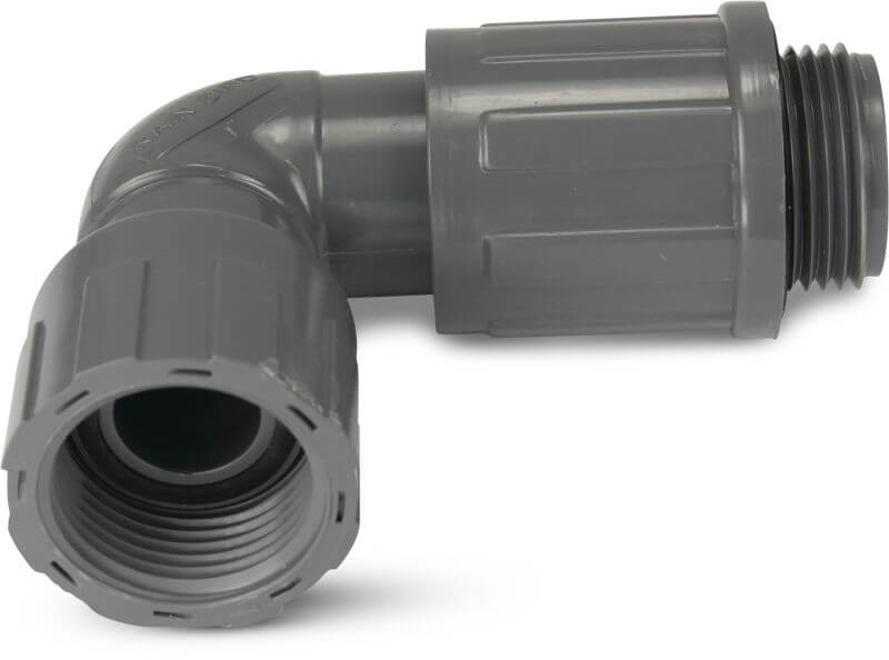 Bevo Rain Bird Winkelverschraubung 90° PVC 1" Außengewinde x Innengewinde 10bar Grau Typ RB1312-010