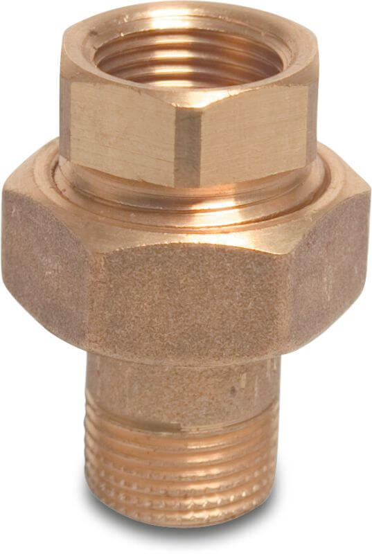 Bevo Nr. 955 Radiator Kupplung Messing 1" Innengewinde x Außengewinde Typ konischdichtend P1