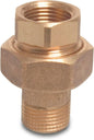 Bevo Nr. 955 Radiator Kupplung Messing 1" Innengewinde x Außengewinde Typ konischdichtend P1