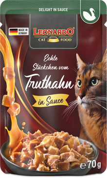Leonardo Nassfutter Delight in Sauce - Echte Stückchen vom Truthahn mit Süßkartoffel 70g