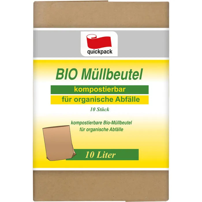 QuickPack Bio-Beutel kompostierbar, ca. 10 l, 10 Stück