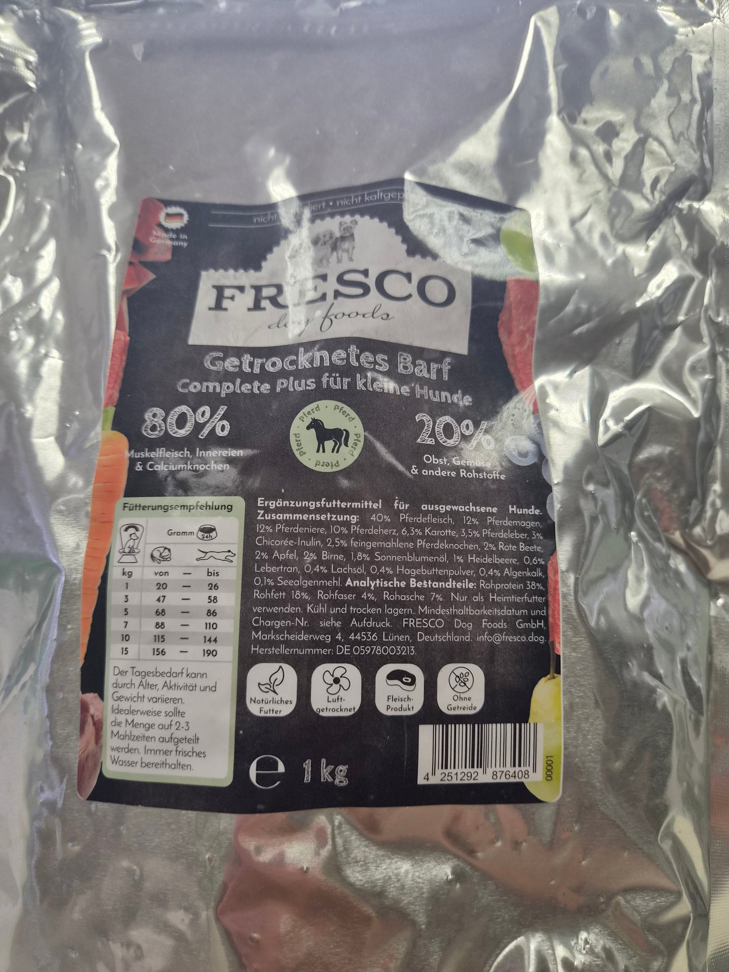 FRESCO Trockenbarf Complete Plus Pferd (für kleine Hunde)