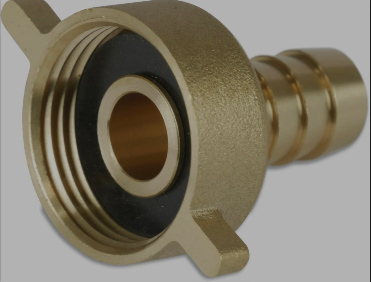 Schlauchverschraubung Messing 1 1/2" x 38 mm Überwurfmutter IG x Schlauchtülle Typ Flachdichtend