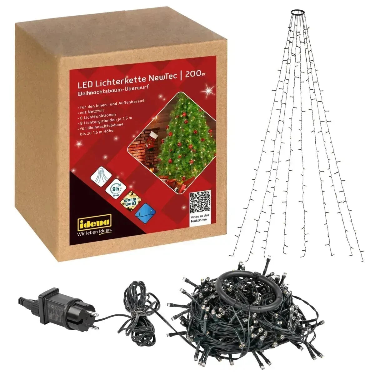 Weihnachtsbaum-Überwurf Lichterkette Innen und Außen