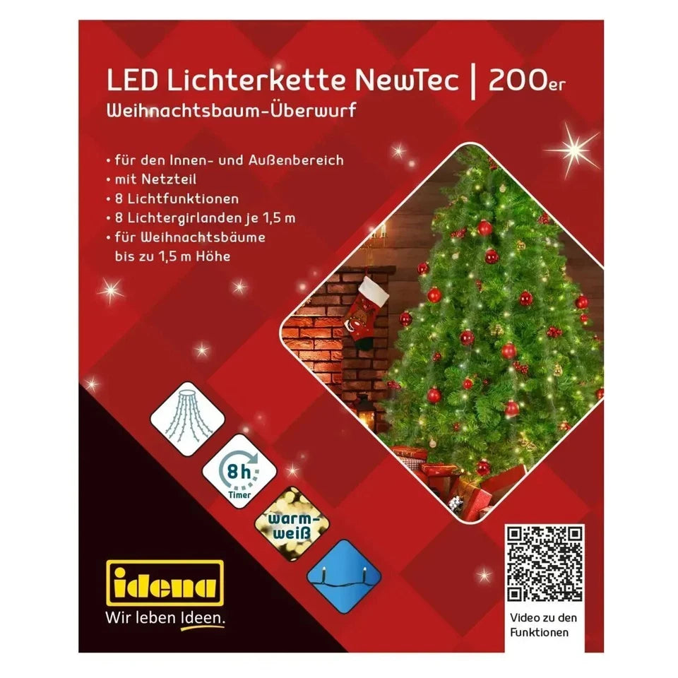 Weihnachtsbaum-Überwurf Lichterkette Innen und Außen
